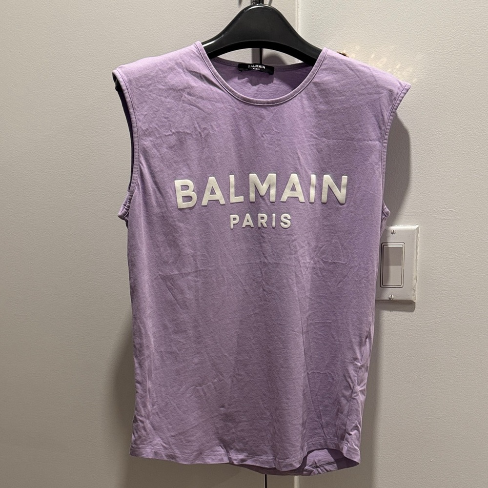Balmain Lavender Muscle Tee size S